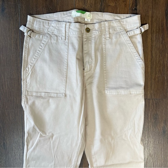 By Anthropologie Cropped Utility Khaki Pants SZ 30/10 - Picture 4 of 6